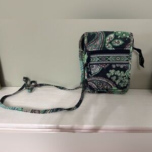 Vera Bradley Green and Black Crossbody Bag